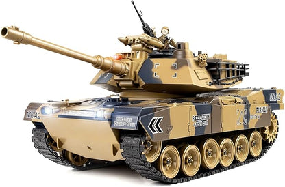 1/18 US M1A2 Army Tank 2.4GHz Remote Control Model Toys Smoke &amp Sound &amp LED Lights &amp Recoil Effects. RC Tank Perfect Collectible6+ Gift Kids and Adults