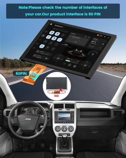 8.4" Uconnect 4C UAQ LCD Monitor Touch Screen Radio Navigation, New OEM Replacement Screen Fit for Dodge Challenger/Durango/Jeep Wrangler/Compass/Gladiator/Chrysler 2017-2021，LA084X01(SL)(02)