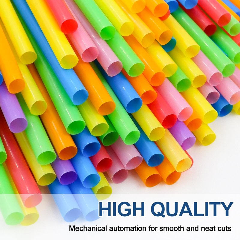 [200 Pack] 8.5" High Multicolour Flexible Plastic Straws,Bendable Disposable Drinking Straws for Home Use Milk Juice Drinks