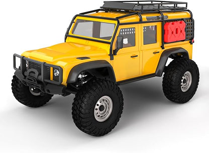 Cheerwing 1:18 Rock Crawler 2.4Ghz Car 4WD Off Road RC Monster Truck with Two-Speed Gearbox Hobby RC Car for Adults (Yellow)