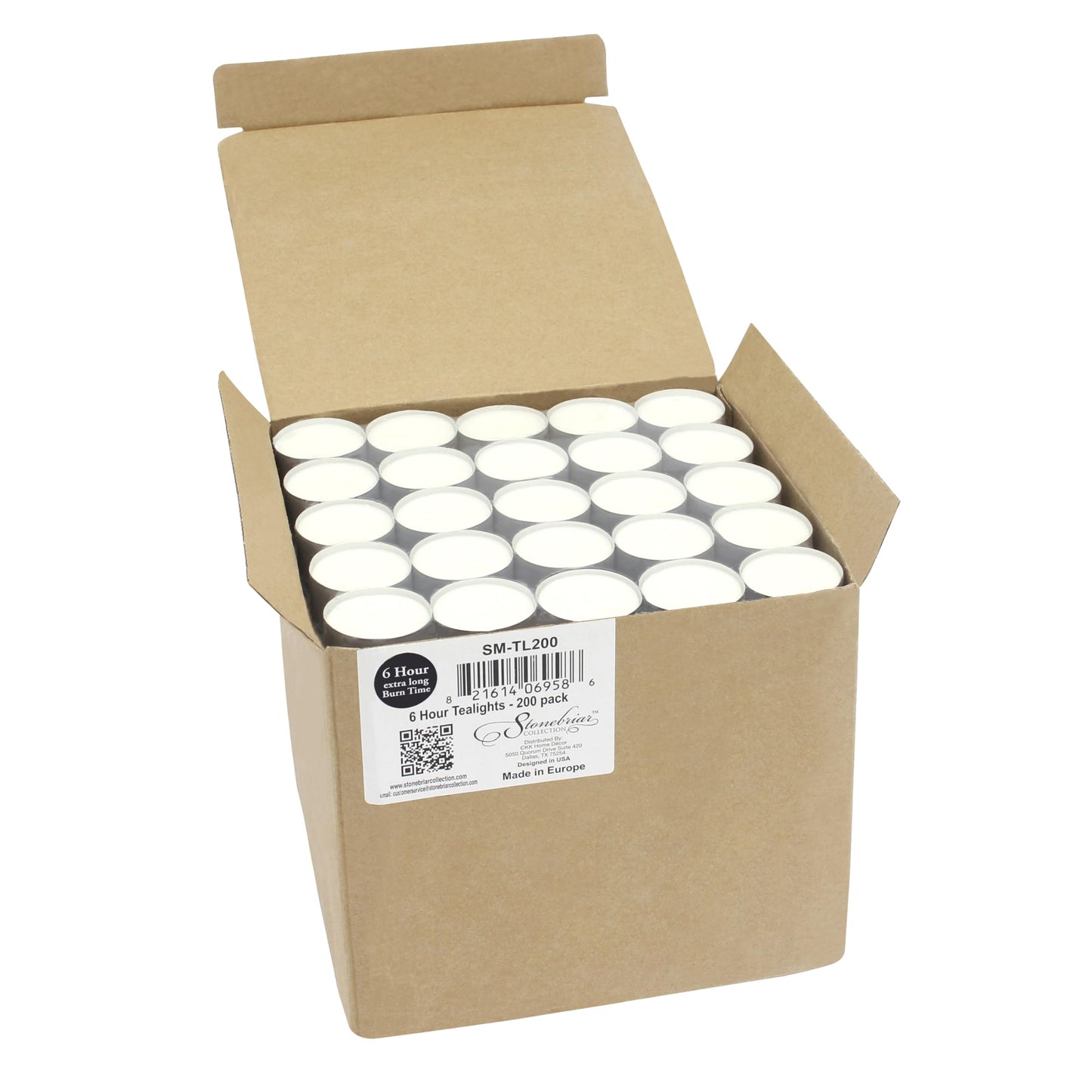 Stonebriar Unscented Long Burning White Tealight Candles, Bulk Pack, 6-7 Hour Burn Time, Smokeless Tealights for Parties, Weddings, Home, 200 Count