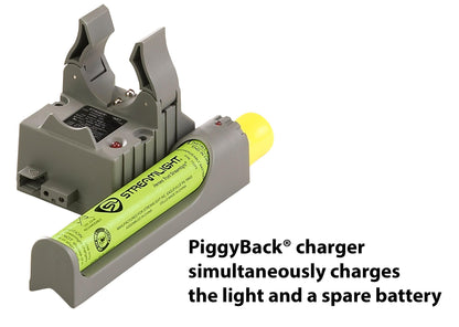 Streamlight 76833 PolyStinger DS LED Flashlight with 120-Volt AC Charger and 1 Piggyback Holder, Black - 385 Lumens