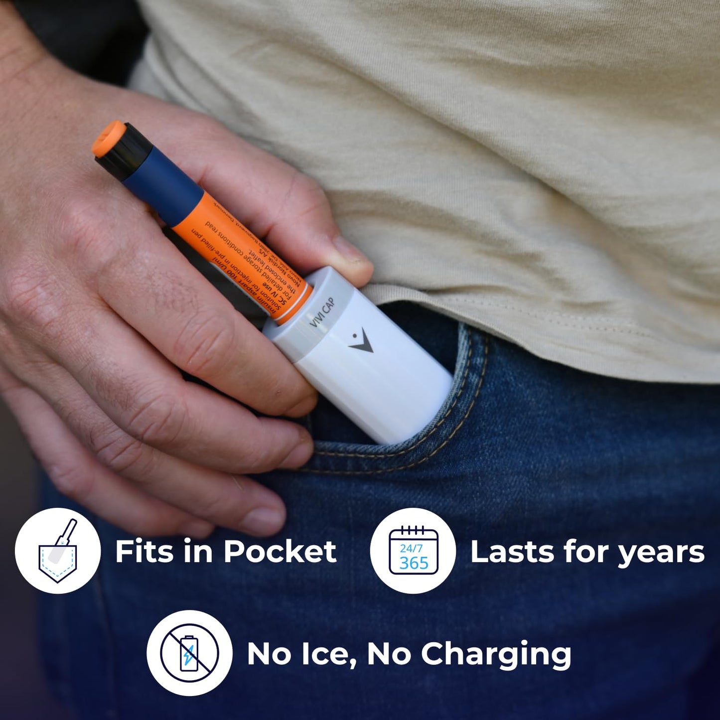 VIVI CAP Insulin & Ozempic Cooler Travel Case - TSA Approved - Small Diabetic Medical Travel Case Pen Cooler Insulin Protector Works 24/7/365 No Freezing Or Refrigeration - For All Insulin Pen Models