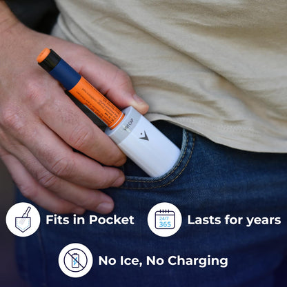 VIVI CAP Insulin & Ozempic Cooler Travel Case - TSA Approved - Small Diabetic Medical Travel Case Pen Cooler Insulin Protector Works 24/7/365 No Freezing Or Refrigeration - For All Insulin Pen Models