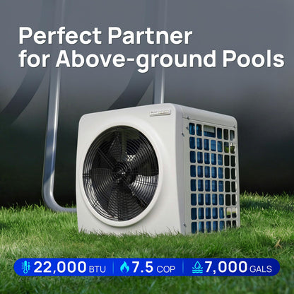 AQUASTRONG Inverter Swimming Pool Heat Pump,Pool Heater for Above Ground and Inground Pool Heating Smart WiFi Control and Cooling Pool Heater Pools Up to, 7000 Gallons