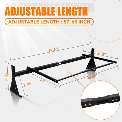 Van Ladder Roof Racks with Rear Roller, 3 Bars Adjustable with Ladder Stoppers, Fit Chevy Express Fullsize Van 1996-Up,Suitable for Vans with Rain Gutter only,800LB Load-Capacity