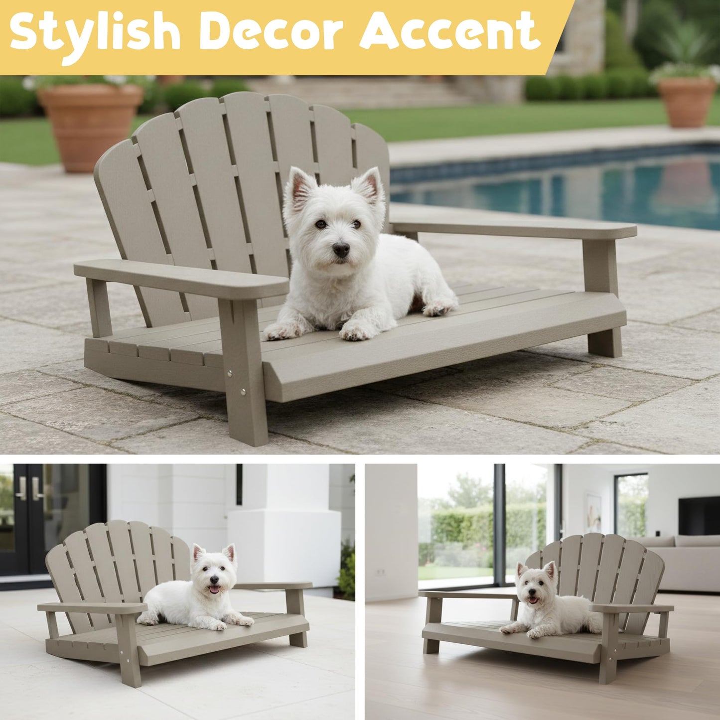 Bifanuo Dog Bed for Medium Size Dog, Chew Proof Dog Bed with Off-The-Ground & Waterproof & Indestructible Dog Couch for Small & Medium Dogs, Easy to Clean and Assemble Outdoor Dog Bed Sofa(Grey)