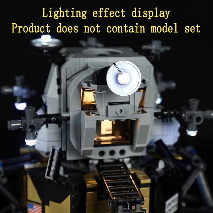 LED Light Kit (Remote Control) Compatible with Lego NASA Apollo 11 Lunar Lander - for Creator 10266 (Model Set Not Included)