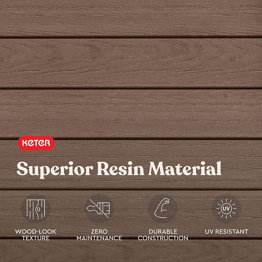 Keter Darwin 100 Gallon Resin Large Deck Box - Organization and Storage for Patio Furniture, Outdoor Cushions, Garden Tools and Pool Gear