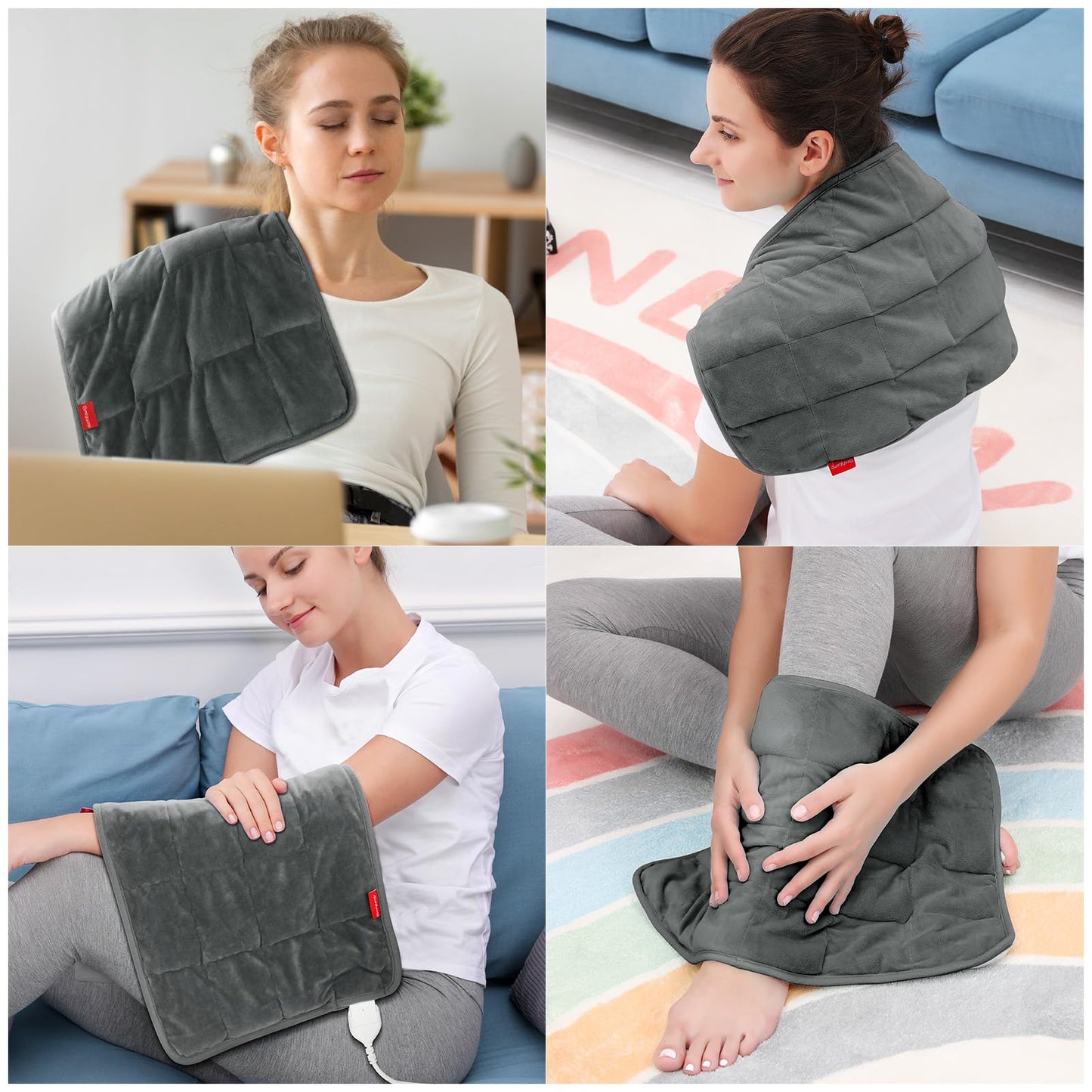 Comfytemp Weighted Heating Pad for Back & Period Cramps, FSA Eligible, Birthday Gifts for Mom Dad Women Men, 2.2lb HSA Electric Heat Pad for Neck Shoulder Pain Relief, 2H Auto-Off Heated Pad, 12x24