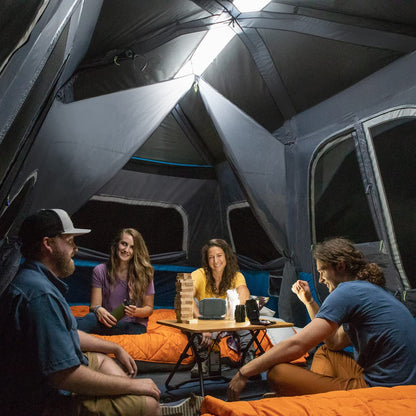 CORE 12 Person Lighted Instant Cabin Tent with Footprint and Tent Kit