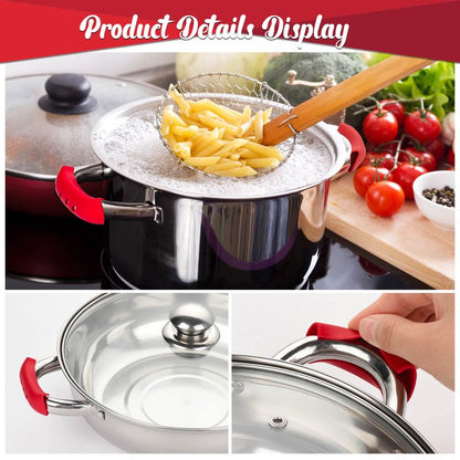 Cast Iron Handle Cover, 10 Packs Silicone Pot Holders, Cast Iron Handle Covers Heat Resistant, Non-Slip Pot Handle Covers, for Frying Cast Iron Skillet Metal Pan