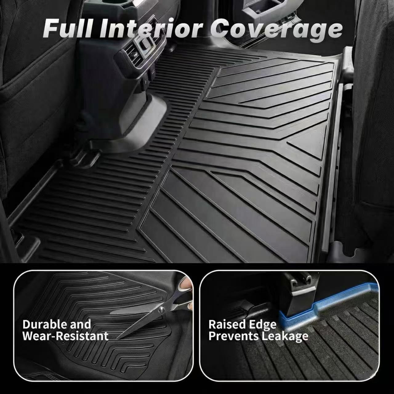 OEDRO Floor Mats Fit for 2015-2026 Ford F150 and 2022-2026 F-150 Lightning SuperCrew Cab, w/o Fold Flat Storage, TPE Precision Fit F150 Accessories Car Mats All-Weather Protection Liner