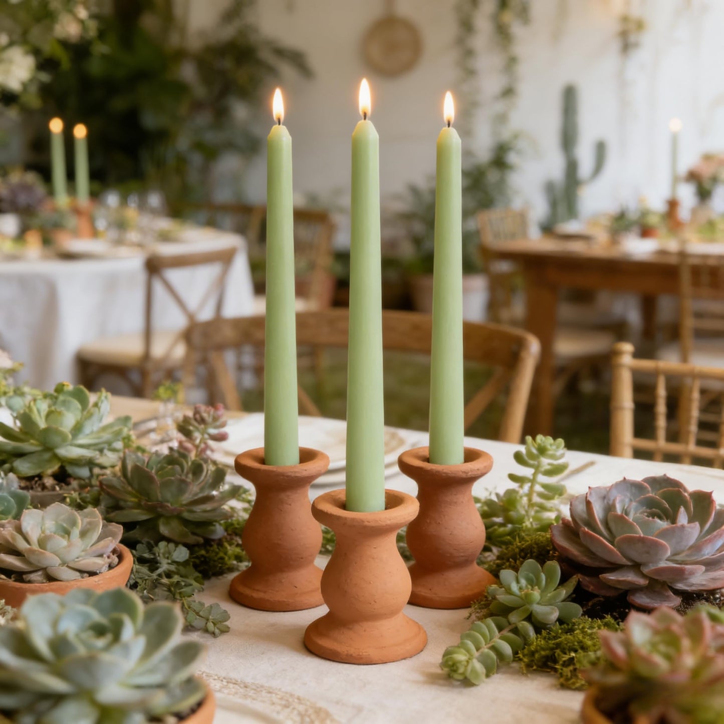 20-Pack Sage Green Taper Candles Unscented, 10 Inch Tall Dinner Table Candles for Wedding Centerpieces, Bulk Candlesticks Smokeless Dripless, Green Decorative Candle for Home Decor