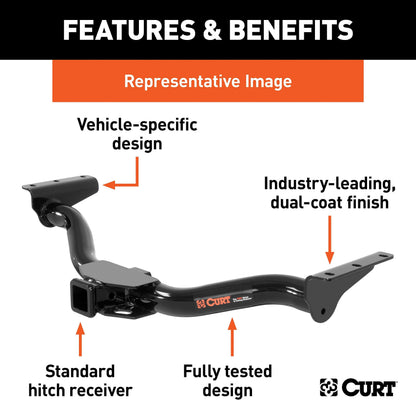 CURT 13570 Class 3 Trailer Hitch, 2-Inch Receiver, Compatible with Select Outback