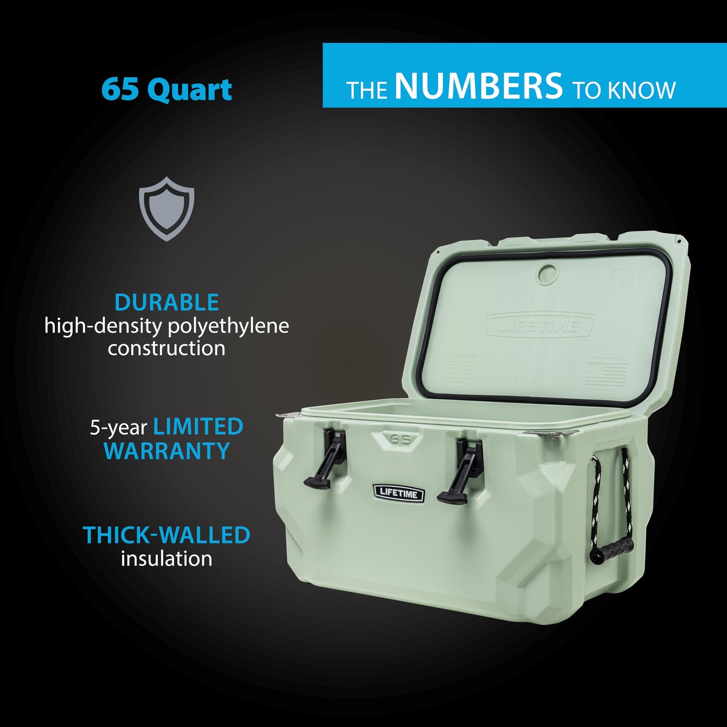 Lifetime 65 Quart Hard Cooler, High Performance Ice Chest