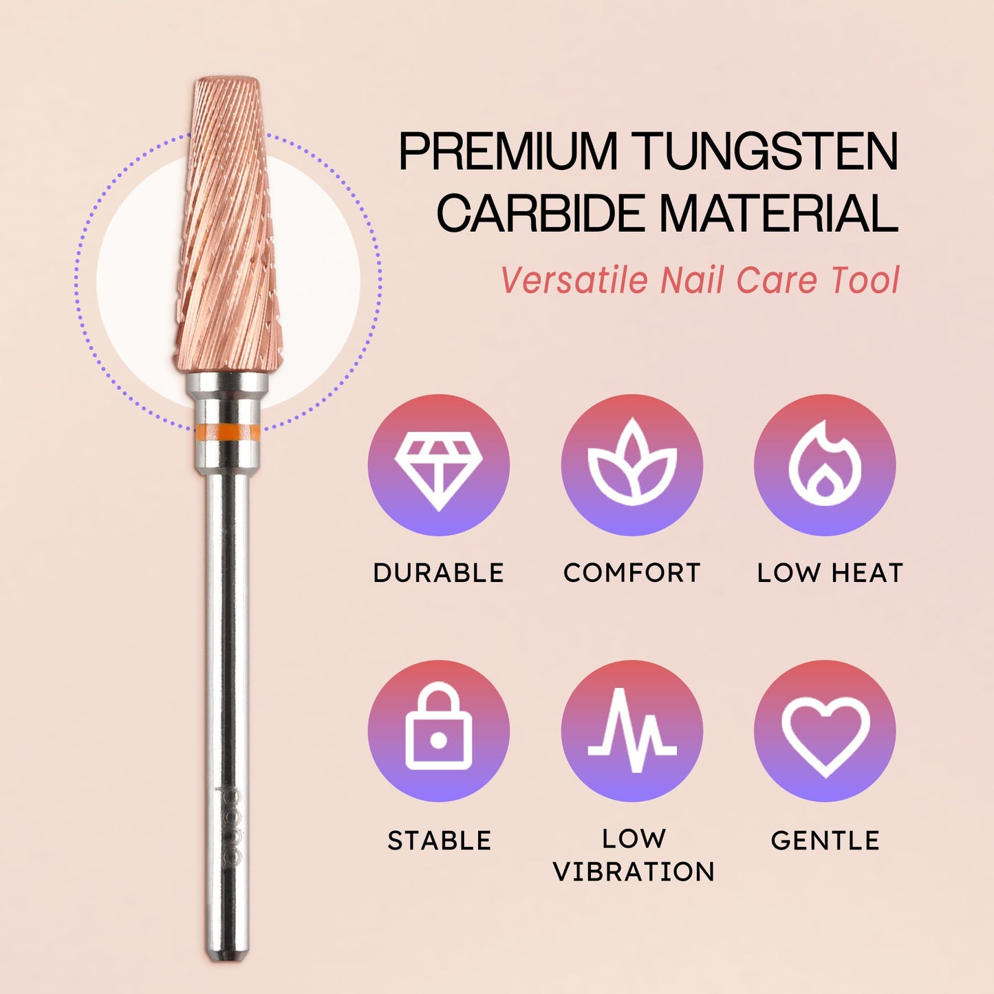PANA Nail Carbide 5 in 1 Bit - Two Way Rotate use for Both Left and Right Handed - Fast Remove Acrylic or Hard Gel - 3/32" Shank - Manicure, Nail Art, Drill Machine (Fine - F, Silver)
