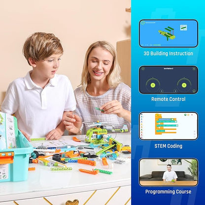 makerzoid Coding Robot Kit for Kids Ages 6+ 200+ in 1 APP Control Dinosaur Robot Toy Educational Scratch Program Robotic Kit with 47 Video Courses Toy for Boys Girls(600 Blocks)