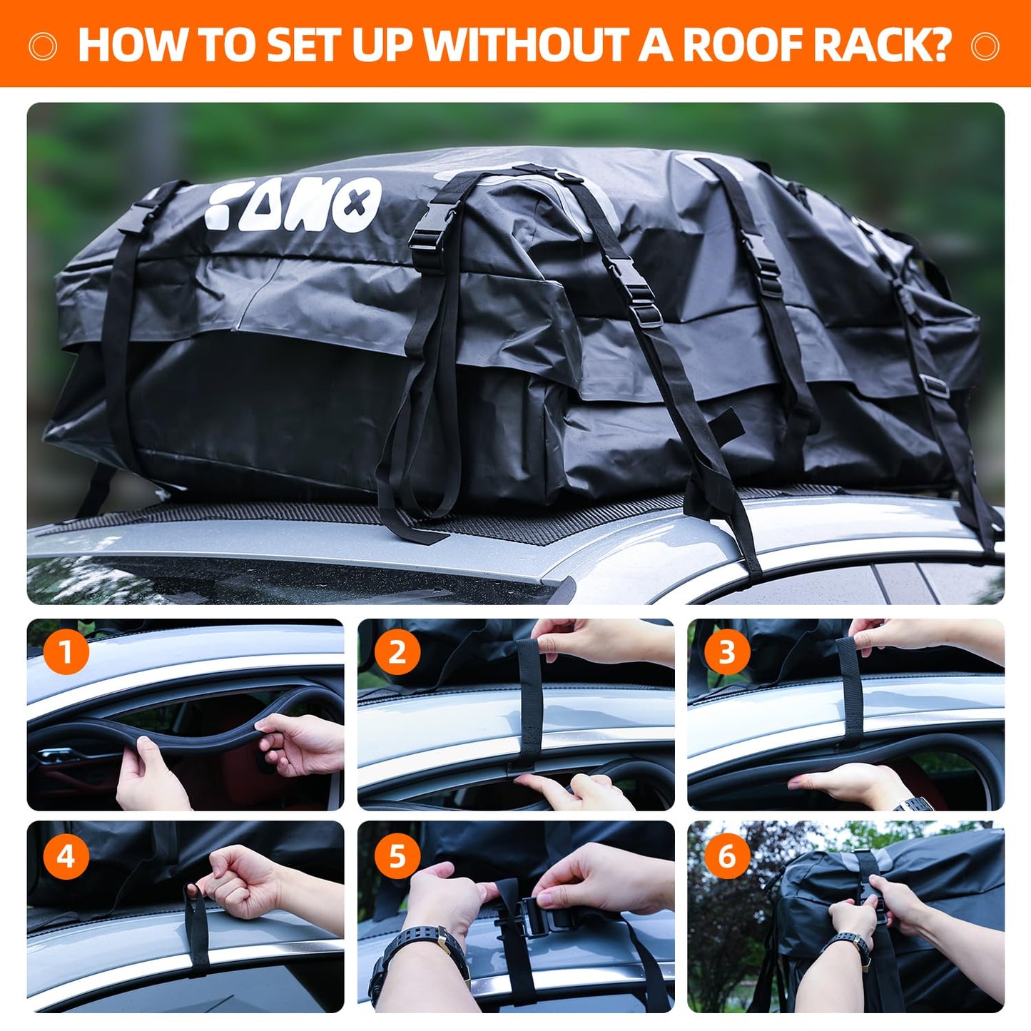 TANX 51" x 36" x 5" Roof Rack Cargo Carrier Basket with Waterproof Bag, Rooftop Cargo Carrier with Cargo Net & Ratchet Straps, Heavy Duty Roof Basket for SUV Truck, Hitch Cargo Carrier