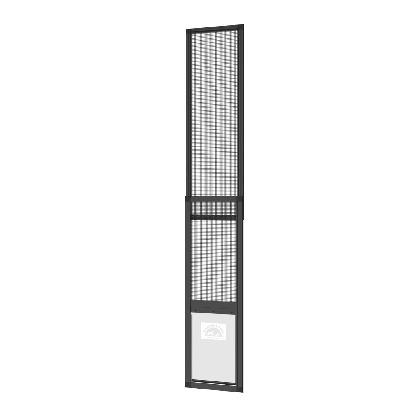 Hakuna Pets V2 Patio Pet Door Screen Insert Panel for Sliding Doors, Fits Door Track Min Ht 62.99" to Max Ht 84.25",UV Resistant Mesh, Locking Magnetic Dog Door, Easy Install and Removal,Large,Black