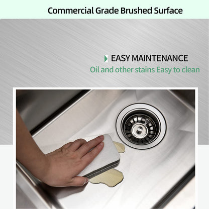 EcoChannels Kitchen Sink, 21 x 20 x 10 Drop in Kitchen Sink 16 Gauge Stainless Steel Kitchen Sinks Single Bowl Workstation Sink with Cutting Board
