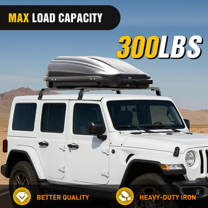 Nilight 300LBS Roof Rack Cross Bars Compatible with Jeep Wrangler JK JKU 2007-2018 JL JLU 2018-2026 Gladiator JT 2020-2026 Hardtop Models, Adjustable Iron Crossbars for Cargo Carrier Luggage Box Tent