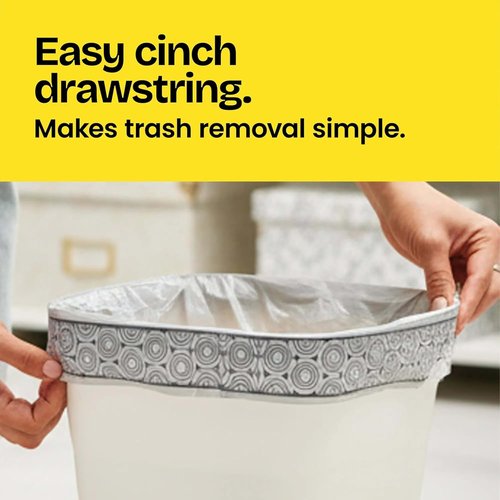 Glad Medium Trash Bags - 8 Gallon Lemon Fresh Bleach Garbage Bags | Odor-Resistant with Drawstring, 80 Count