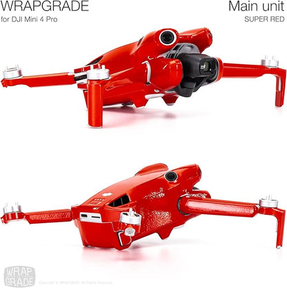 WRAPGRADE Skin Stickers Compatible with DJI Mini 4 Pro | Full Wrap (Super Red)