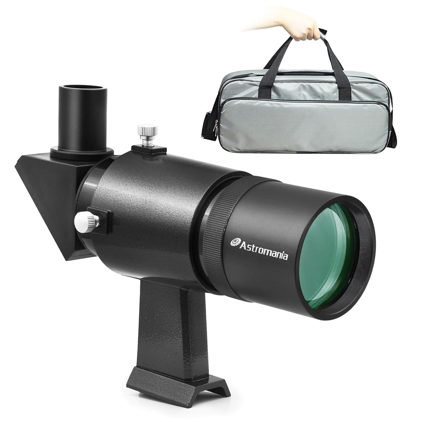 Astromania Transport Bag for 1.25" Eyepiece and 2" Eyepiece - Bundle with - 9x50 Angled Finder Scope, Black