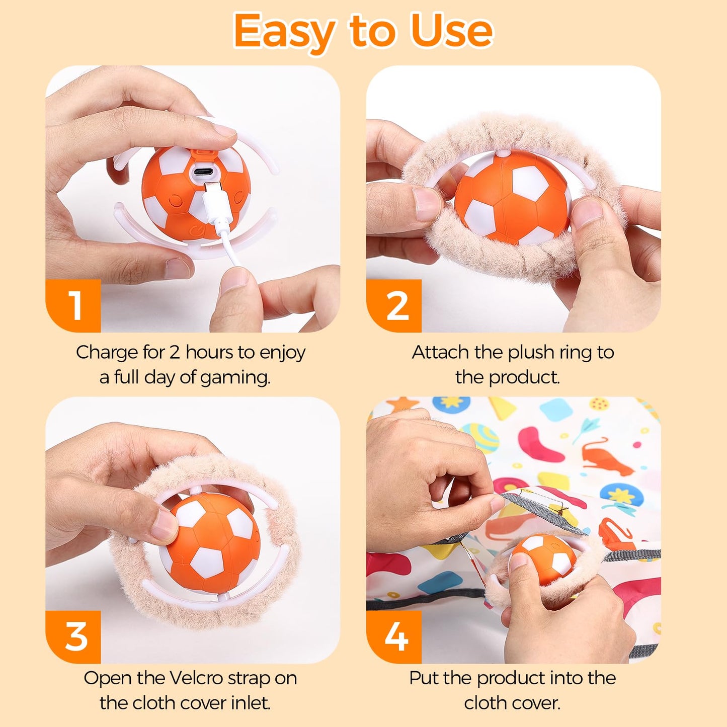 VIWIK Interactive Cat Toys for Indoor Cats, Hide and Seek Mouse Catching Game Cat Ball Toy, Automatic Motion Activated Kitten Toys, Low Noise Fast Rolling Ball in Play Mat for Bored Adult Cats