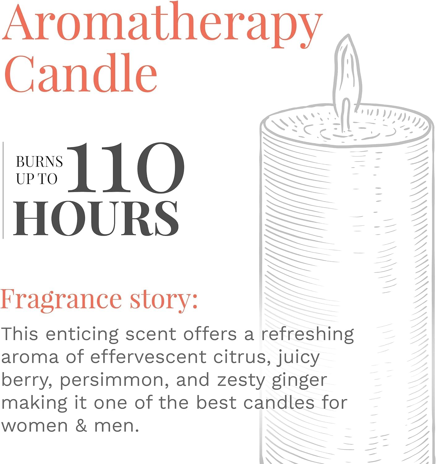 CANDLE-LITE Scented Evening Fireside Glow Fragrance, One 18 oz. Single-Wick Aromatherapy Candle with 110 Hours of Burn Time, Off-White Color, Jar