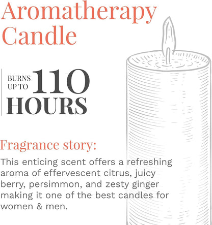 CANDLE-LITE Scented Evening Fireside Glow Fragrance, One 18 oz. Single-Wick Aromatherapy Candle with 110 Hours of Burn Time, Off-White Color, Jar