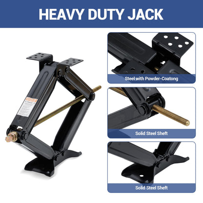GarveeTech Camper Trailer Stabilizer Leveling Scissor Jacks Set of 4,Car Scissor Lift Jack 4 in-24 in Height Adjustable, 7500 LBS Heavy Duty RV Scissor Jack with Crank Handle for Travel Trailer Camper