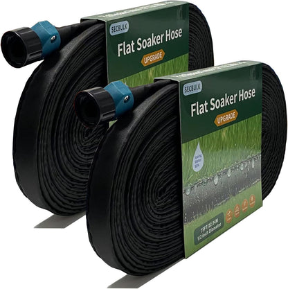 Secbulk 2025 Flat Soaker Hose - 150 ft Linkable Drip Irrigation System | Dual-Layer Leak-Free Design