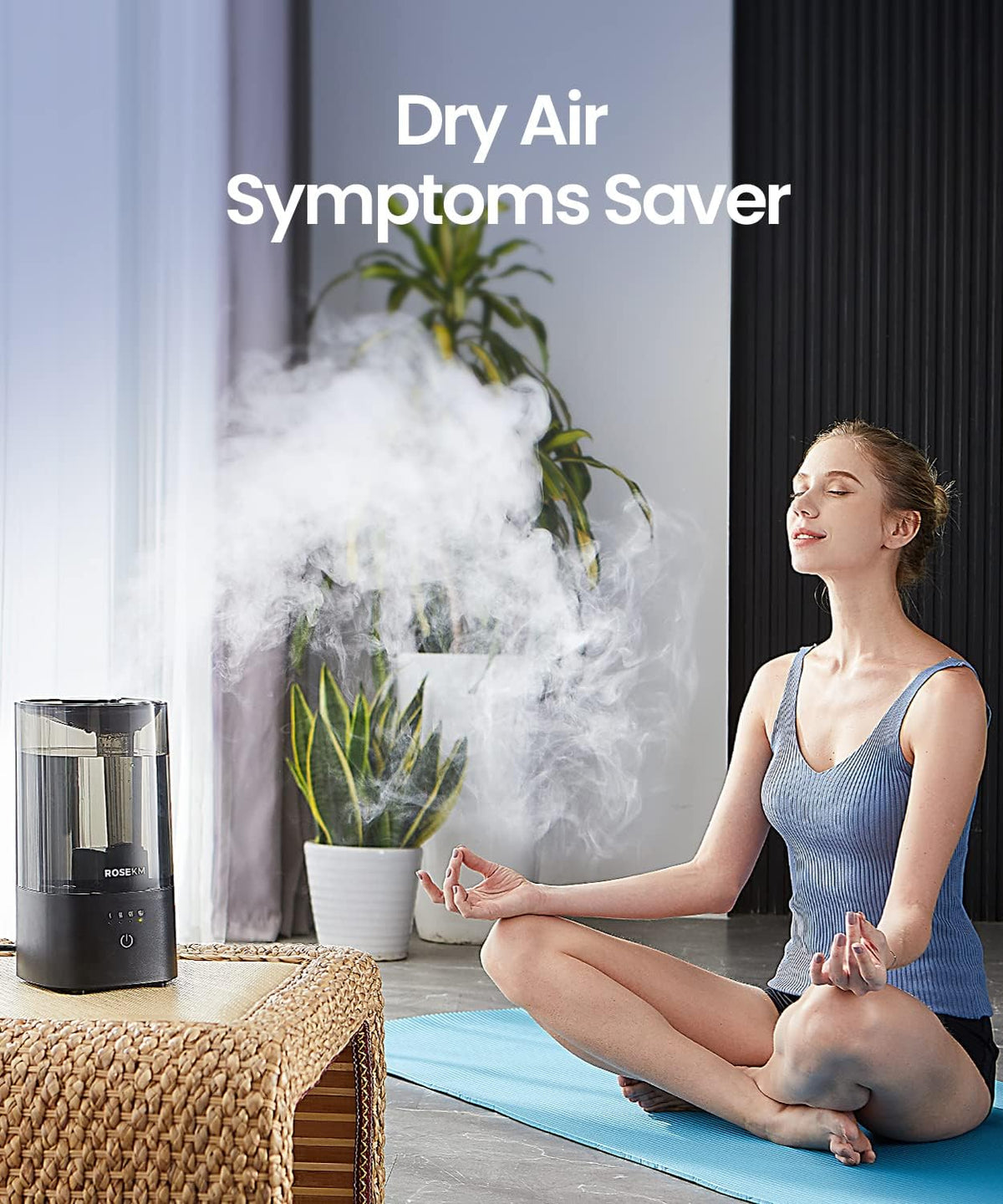 ROSEKM Cool Mist Humidifier - 2.0L Ultrasonic Design for Bedroom & Nursery | Quiet, Filterless, Black