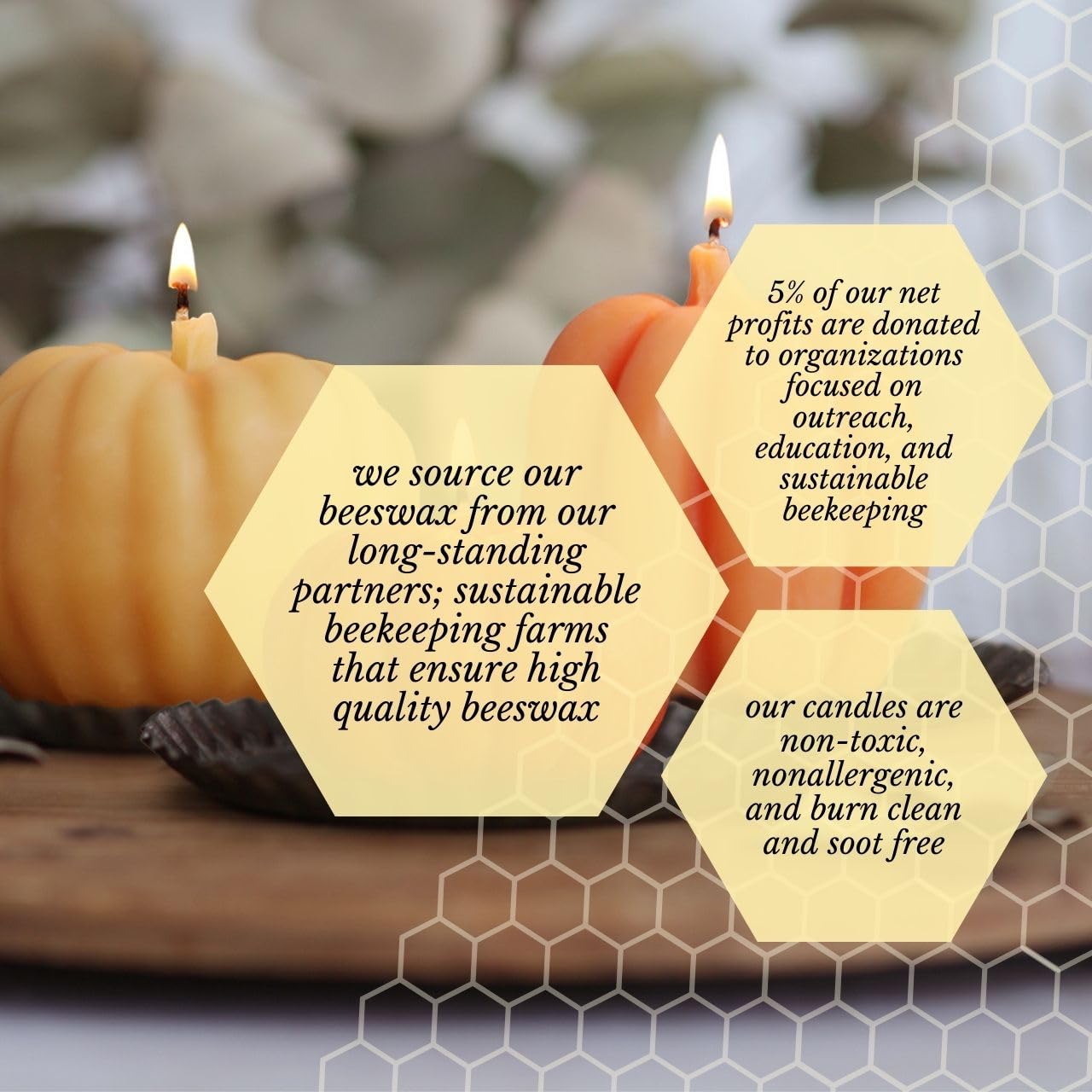 Big Dipper Wax Works Beeswax Pumpkin Candle – Large (4" × 3") Natural | Handcrafted 100% Pure Beeswax Harvest Candle | Unscented 40-Hour Burn | Fall & Thanksgiving Centerpiece