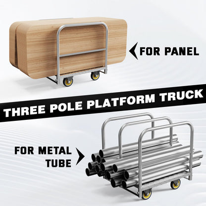 Panel Cart, Heavy Duty Flatbed With 5In Swivel Caster 1500LBS Weight Capacity for Lumber Drywall Mattress Transporting Heavy Loads With Ease and Efficiency - 2PCS Straps for Platform Trucks
