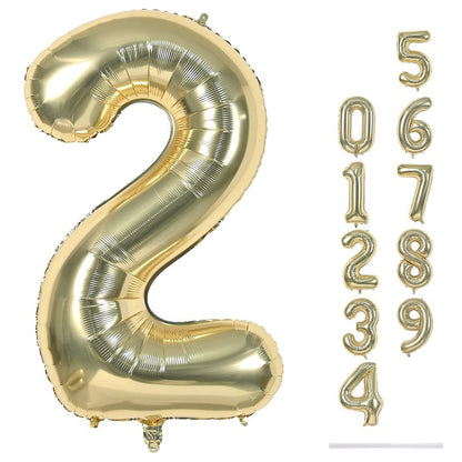 40 Inch Balloon Number 2 Champagne Gold, Large Foil Light Gold Number Balloons Set 0-9 for Women Men, Digital 2 Helium Balloons for Boys Girls 2nd Birthday Anniversary Graduation Party Decorations