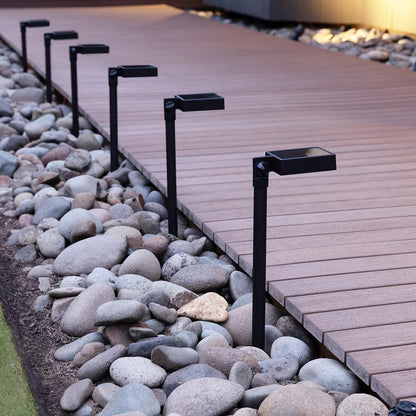 Tommy Bahama Solar Path Lights, LED Down Light, 40 Lumen, Adjustable Head, Black Finish, 6-Pack, Model 10907-40-6GB