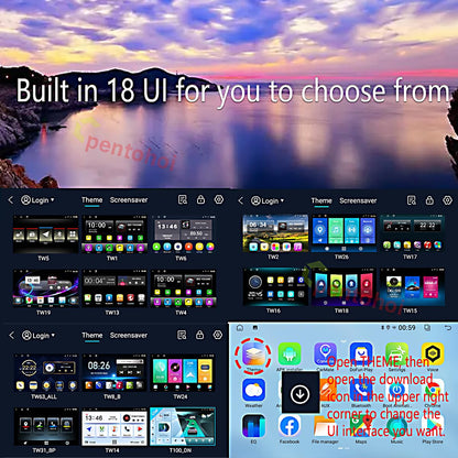 Android 14 4GB+64GB,Customize Desktop Car Stereo Radio for Jeep Wrangler JK Compass Grand Cherokee Dodge Ram 1500, 10 inch QLED Touchscreen Support Wireless CarPlay Android Auto Bluetooth FM SWC