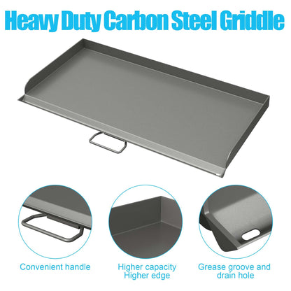 Professional Flat Top Steel Griddle for Camp Chef,Accessories for Camp Chef GB90D, TB90LW, TB90, TB90LWG, TB90LWG15, SPG90B, CCH3 Model Stoves,16'' x 38'' Griddle with Carry Bag