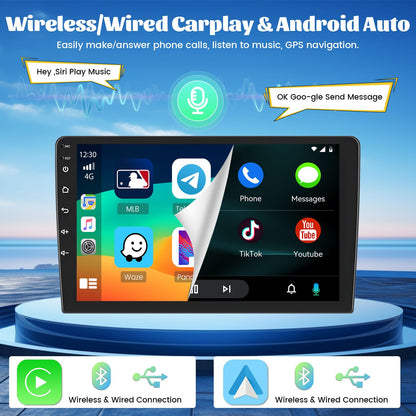 [8 Core 6G+128G] Radio for Toyota Corolla 2009-2013 with Wireless Carplay Android Auto, 9 Inch Touch Screen Car Stereo for Corolla, Bluetooth 5.0, 32 EQ, GPS, WiFi, 59UI, AHD Backup Camera
