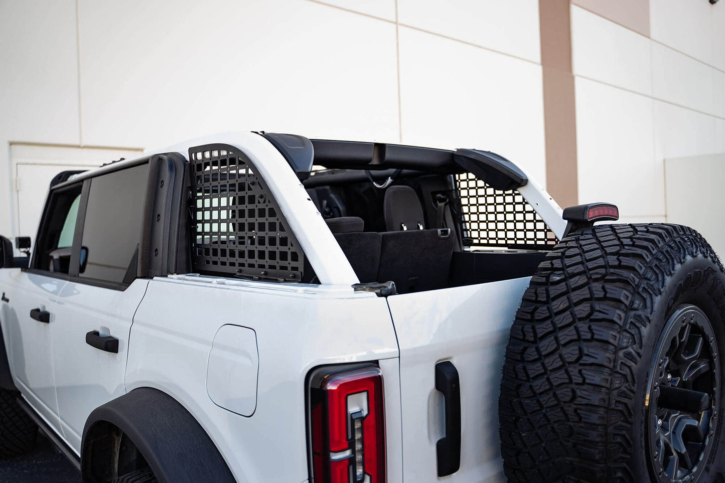 DV8 Offroad Rear Window Molle Panels for 2021-2026 Ford Bronco 4-Door | Includes Passenger & Driver Side Panels | Mount Molle Bags, Med Kits, Tools, & Other Accessories | Run with or Without Hardtop