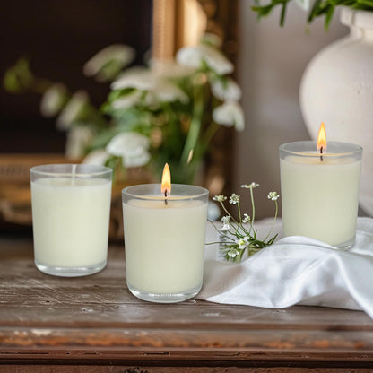 72 Pack Warm White Unscented Clear Glass Filled Votive Candles, Hand Poured Wax Candle Ideal Gifts for Aromatherapy Spa Weddings Birthdays Holidays Party