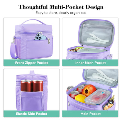 DALINDA Insulated Lunch Bag Lunch Box for Women Men,Leak-Proof Cooler Bag Lunchbox Lightweight for Work Picnic,Beach,Camping,Travel