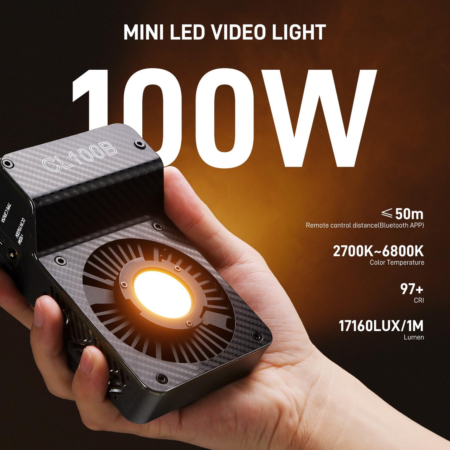 GVM 100W LED Video Light, 2 Packs Portable Photography Continuous Lighting Kit with Bluetooth Control, 2700K~6800K, 18500 Lux @1m, Mini COB Handheld Spotlight for Video, Portrait and YouTube Shooting