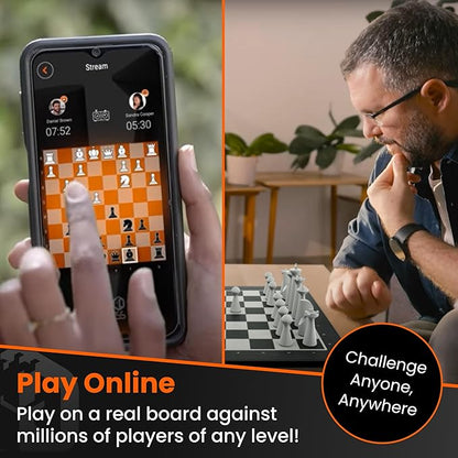GoChess Mini - AI Electronic Chess Board Game Light Up Chess Set for Adults &amp Kids for All Skill Levels with Online Play App - Perfect as a Gift for Smart Board Games Lovers