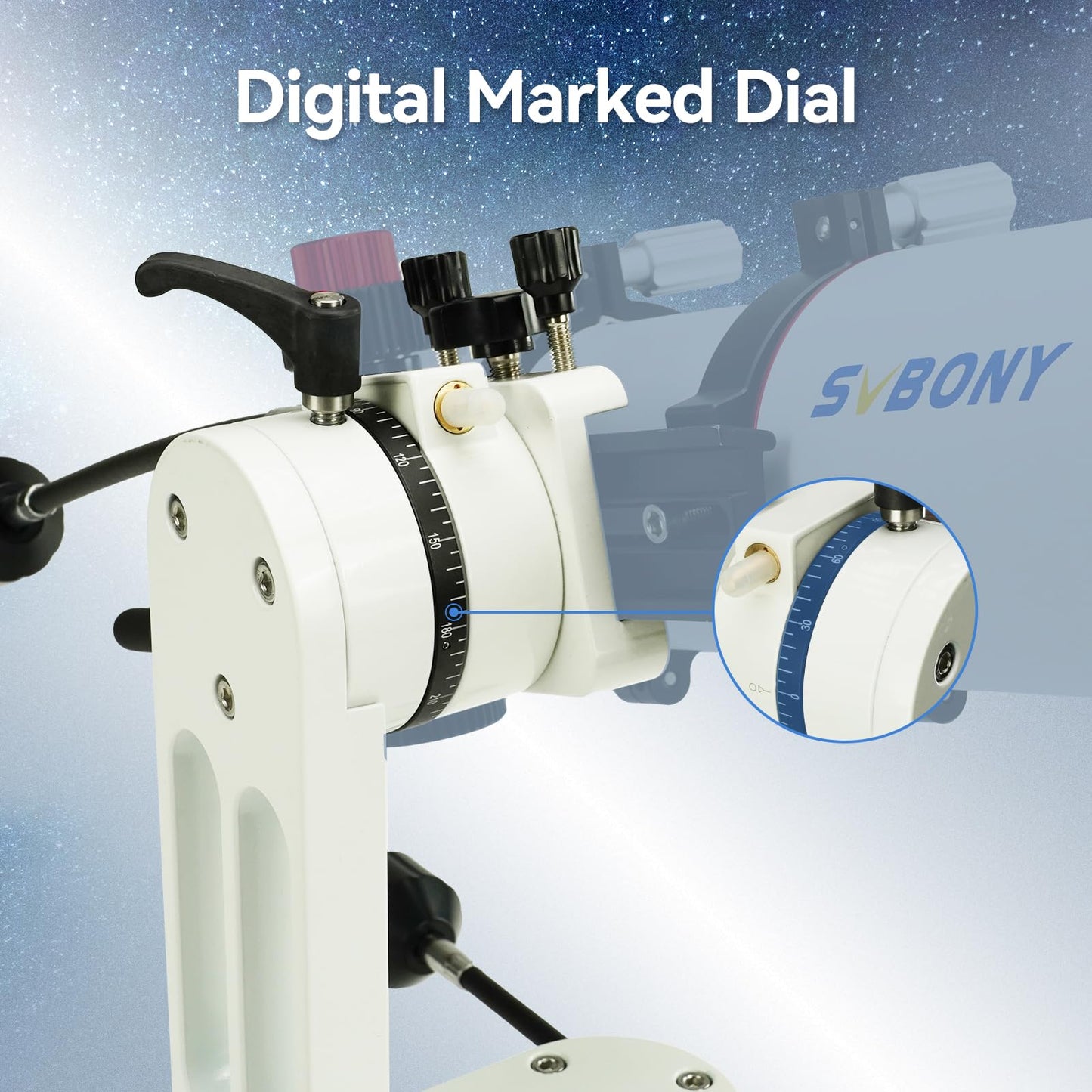 SVBONY SV225 Alt-Azimuth Mount, Adjustable Angle Alt-Azimuth Mount, Load-Bearing 10kg, CNC Hollow Structure, Telescope Altazimuth Fine Adjustment Shift, Telescope Accessories with Variable Speed Gear