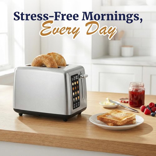 Elite Gourmet 2-Slice Toaster - Digital Countdown, Extra-Wide Slots for Bagels, Stainless Steel