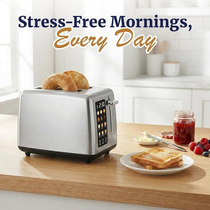 Elite Gourmet 2-Slice Toaster - Digital Countdown, Extra-Wide Slots for Bagels, Stainless Steel